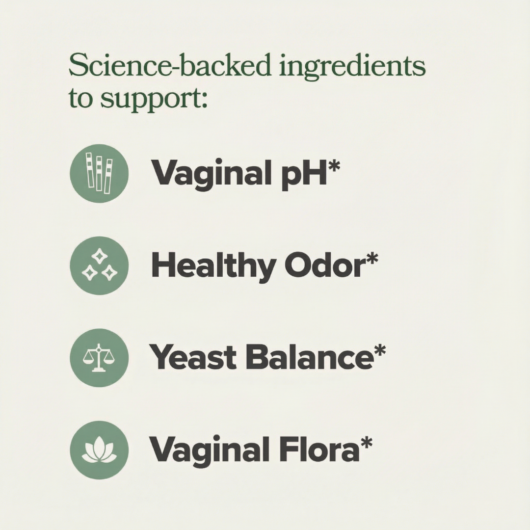 Melaris Flora Women's Probiotic supplement bottle for gut and vaginal health support.