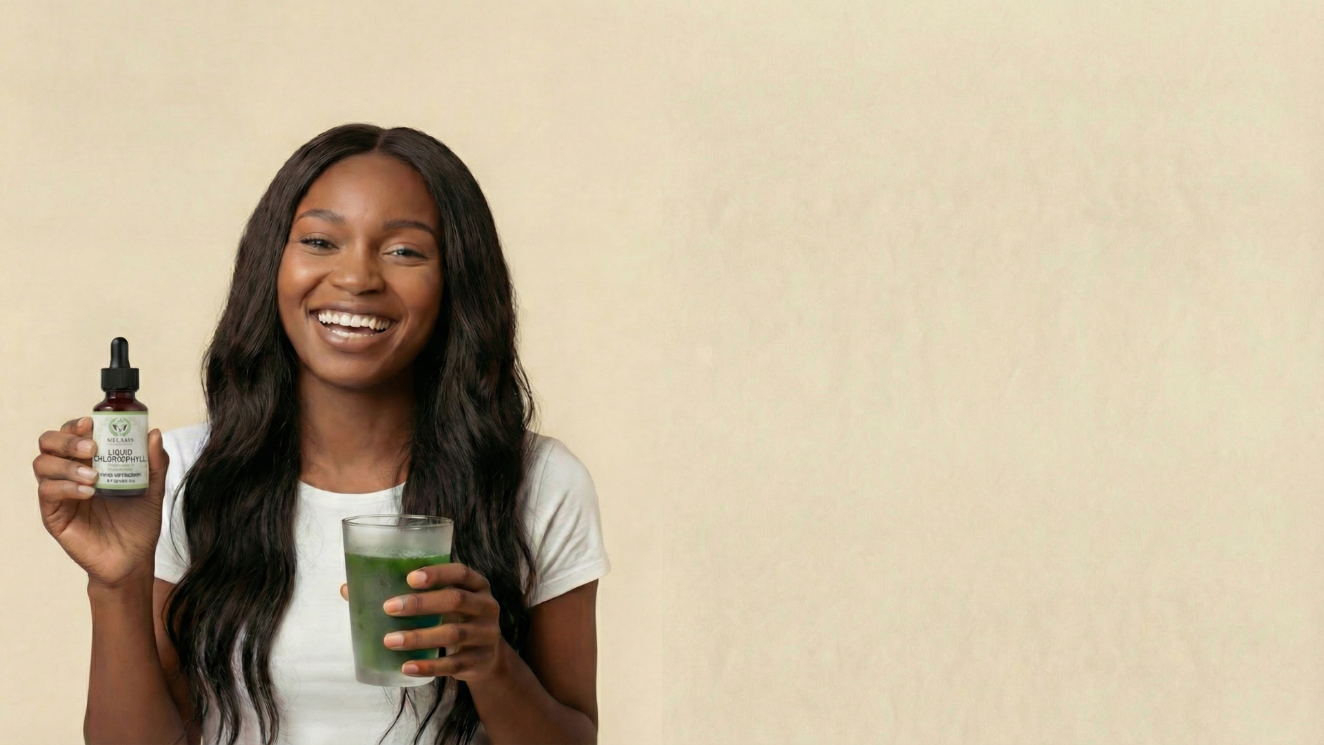 Melaris liquid chlorophyll drops used as an body odor supplement and internal deodorant